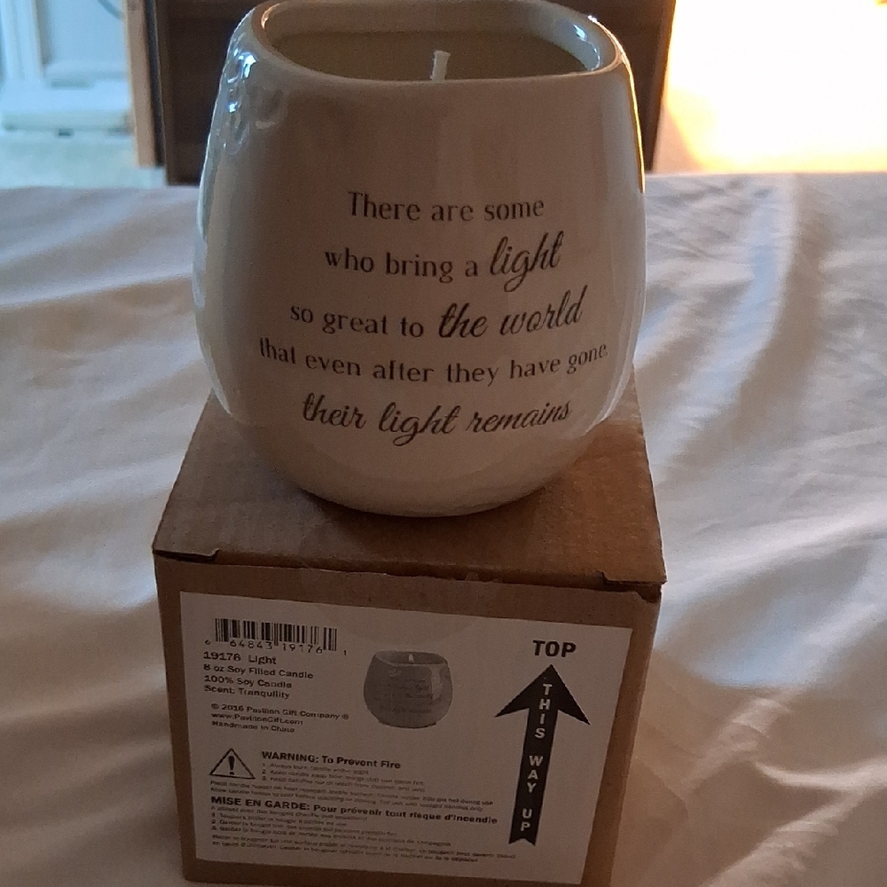 Inspirational Cream Candle Holder Soy Candle